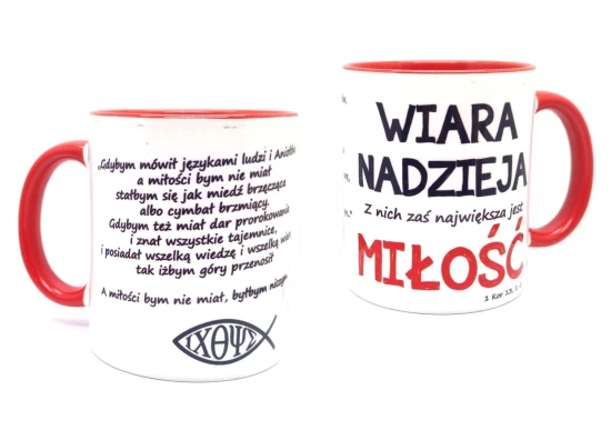Kubek religijny „Wiara, Nadzieja, Miłość”