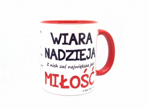 Kubek religijny „Wiara, Nadzieja, Miłość”
