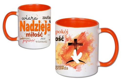 Kubek religijny „Wiara, Nadzieja, Miłość” z Duchem Świętym