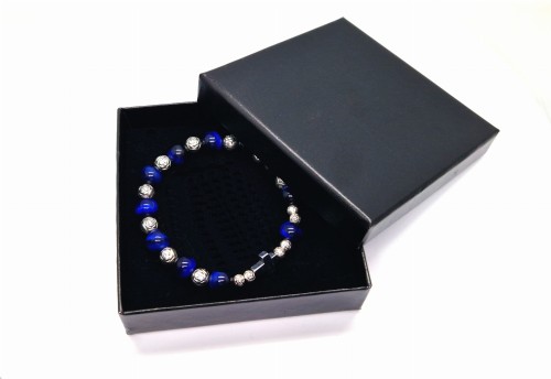 Bransoletka z kamieni naturalnych TYGRYSIE OKO błękit