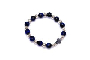 Bransoletka z kamieni naturalnych TYGRYSIE OKO błękit