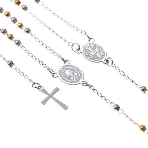 Różaniec w pudełku z imieniem IHS Komunia