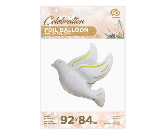 Złote detale na białej powierzchni balonu.