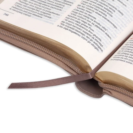Biblia z kolorową wkładką. Oprawa FLEXY z suwakiem, złocone brzegi kartek