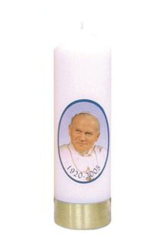 Świeca Święty Jan Paweł II - Ø50 mm, wys. 16 cm