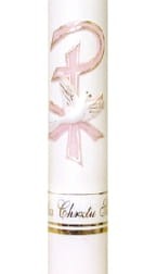 Świeca do Chrztu PREMIUM - gromnica na Chrzest pamiątka GOŁĘBICA aplikacja