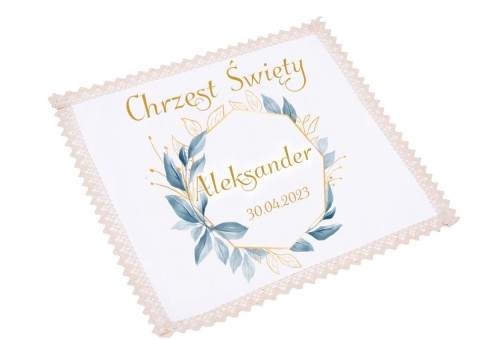 Szatka na chrzest koronka OLIMP - Pamiątka Chrztu Świętego