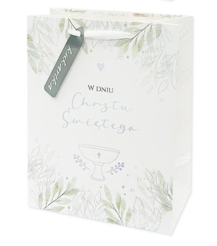 Torebka prezentowa A4 (32 x26cm) - Chrzest Święty w anielskiej bieli