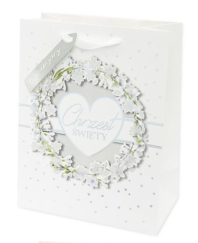 Torebka prezentowa A4 (32 x26cm) - Chrzest Święty w anielskiej bieli