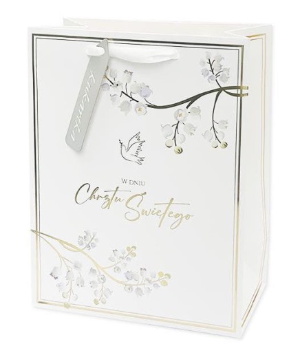 Torebka prezentowa A4 (32 x26cm) - Chrzest Święty w anielskiej bieli