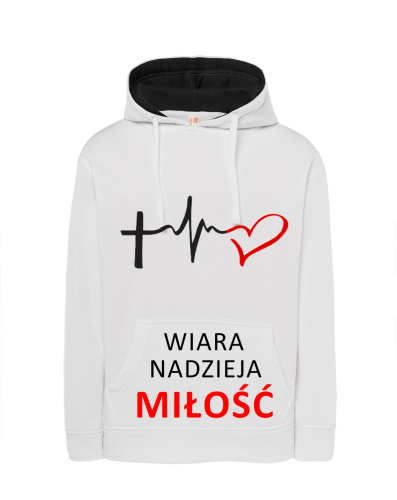 Bluza z nadrukiem religijnym - Wiara Nadzieja Miłość