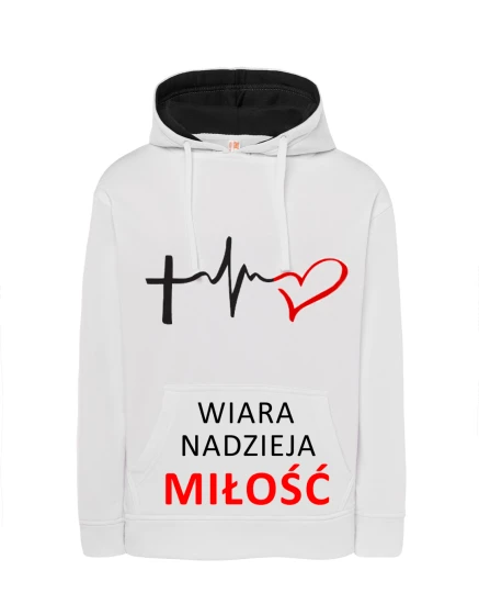 Bluza z nadrukiem religijnym - Wiara Nadzieja Miłość