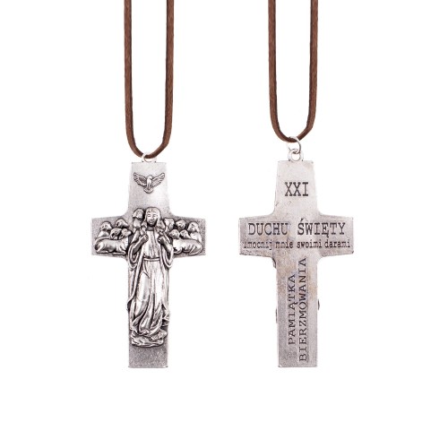 Naszyjnik - krzyżyk - Dobry Pasterz - pamiątka bierzmowania - Krzyż Papieża Franciszka