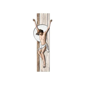 Krzyż drewnianym, malowany - 41cm