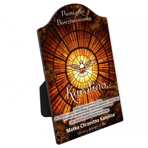 Pamiątkowa statuetka z okazji Bierzmowania - prezent bierzmowanie