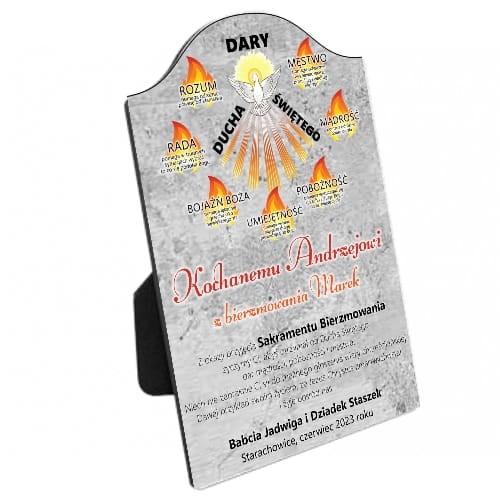 Pamiątkowa statuetka z okazji Bierzmowania - prezent bierzmowanie