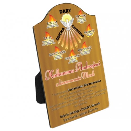 Pamiątkowa statuetka z okazji Bierzmowania - prezent bierzmowanie