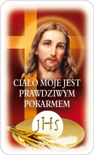 Obrazek święty - Symbole eucharystyczne - 7 cm x 11 cm