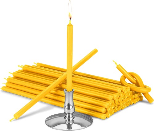 Świecznik mosiądz SREBRNY na cienkie świece ołtarzowe ofiarki rytualne do Ø 6,7 mm