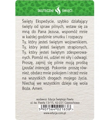 Karta Skuteczni Święci - Święty Ekspedyt