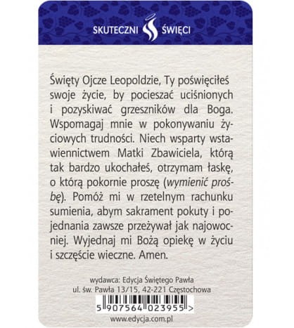 Karta Skuteczni Święci - Święty Leopold Mandić