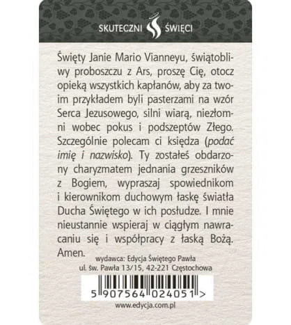 Karta Skuteczni Święci - Święty Jan Maria Vianney