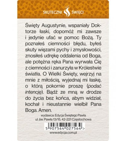 Karta Skuteczni Święci - Święty Augustyn