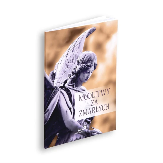 Okładka książeczki „Modlitwy za zmarłych” z elegancką, stonowaną grafiką nawiązującą do chrześcijańskiej nadziei życia wiecznego.