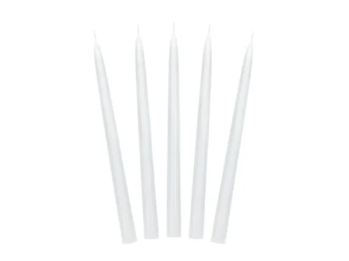 Świece dekoracyjne, stożkowe biała MATOWA - zestaw