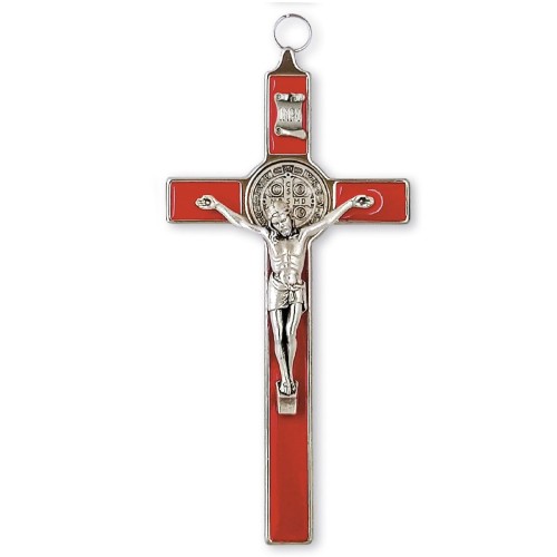 Krzyż Benedyktyński – czerwony,  klasyczny, 20 cm