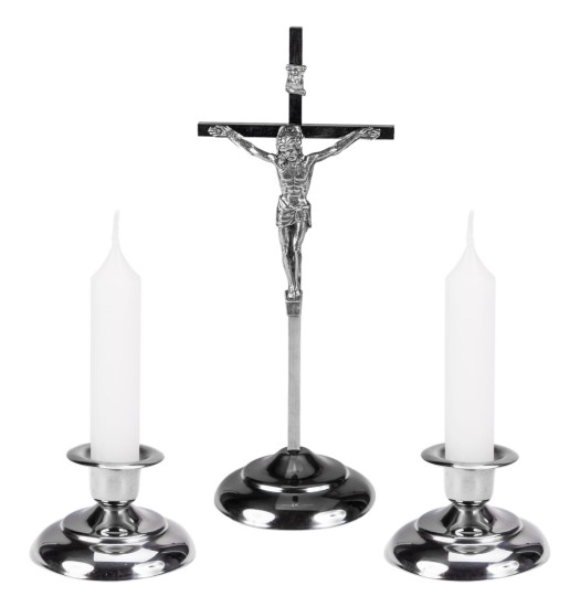 Komplet kolędowy nowoczesny kolorze srebrnym - 19 cm