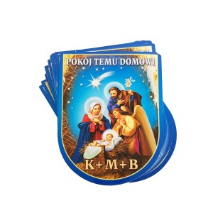 Naklejka Pokój Temu Domowi K+M+B (7,5 x 10 cm)