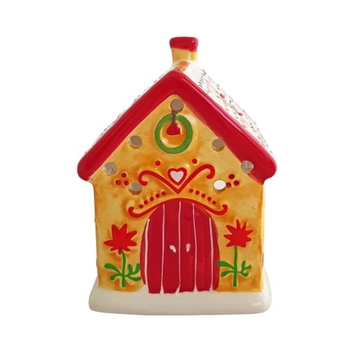 Świecznik na t-light w kształcie domku z piernika