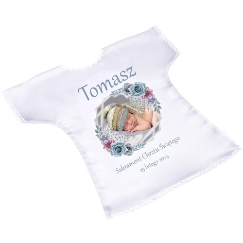 Szatka na chrzest WZÓR HIMMELI ze zdjęciem - Pamiątka Chrztu Świętego