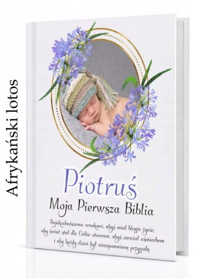 Pierwsza BIBLIA personalizacja okładki - Pamiątka prezent dla dziecka ZDJĘCIE