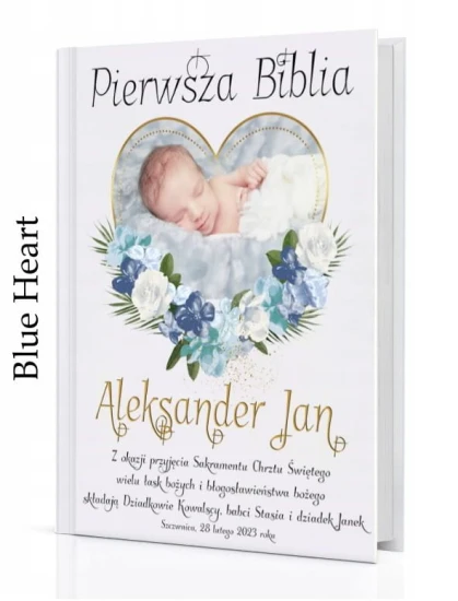 Pierwsza BIBLIA personalizacja okładki - Pamiątka prezent dla dziecka ZDJĘCIE