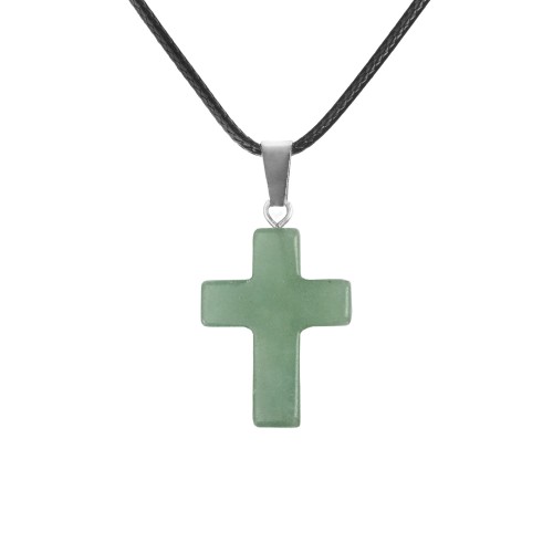 Naszyjnik - krzyżyk - kamień naturalny