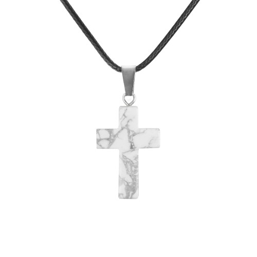 Naszyjnik - krzyżyk - kamień naturalny HOWLIT