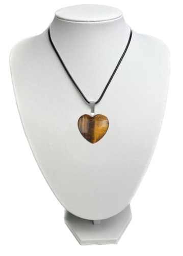 Naszyjnik - serce - kamień naturalny TYGRYSIE OKO