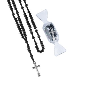 Różaniec - drewno - 4 mm - pudełko cukierek