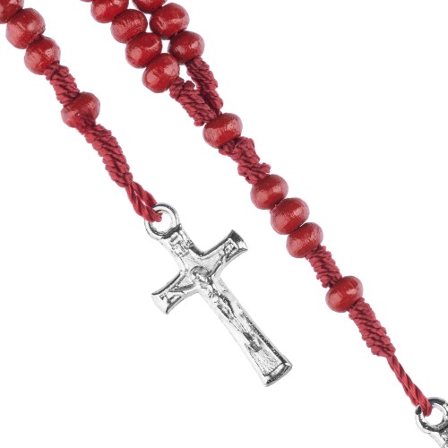 Różaniec - drewno - 4 mm - pudełko cukierek