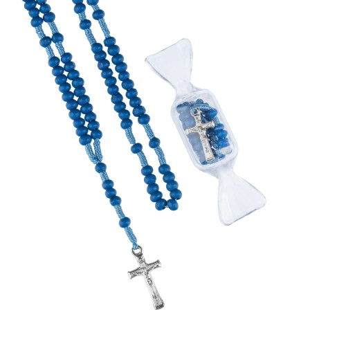 Różaniec - drewno - 4 mm - pudełko cukierek