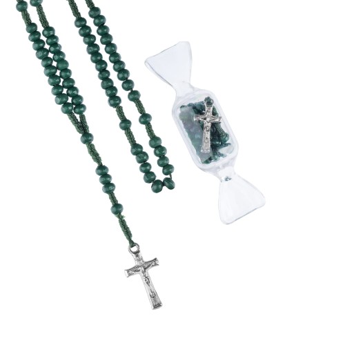 Różaniec - drewno - 4 mm - pudełko cukierek