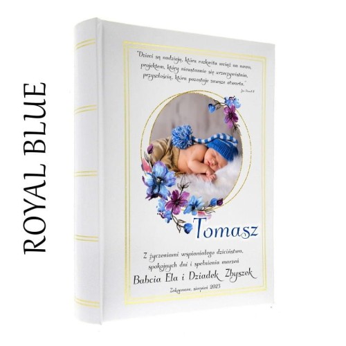 Pamiątkowy album na 36 zdjęć formatu 10 x 15cm - zdjęcie dziecka życzenia dedykacja