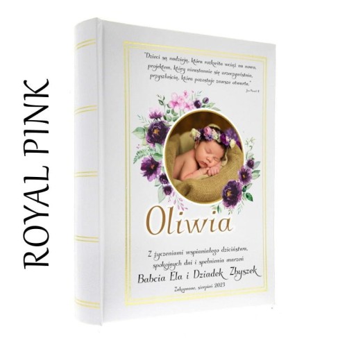 Pamiątkowy album na 36 zdjęć formatu 10 x 15cm - zdjęcie dziecka życzenia dedykacja