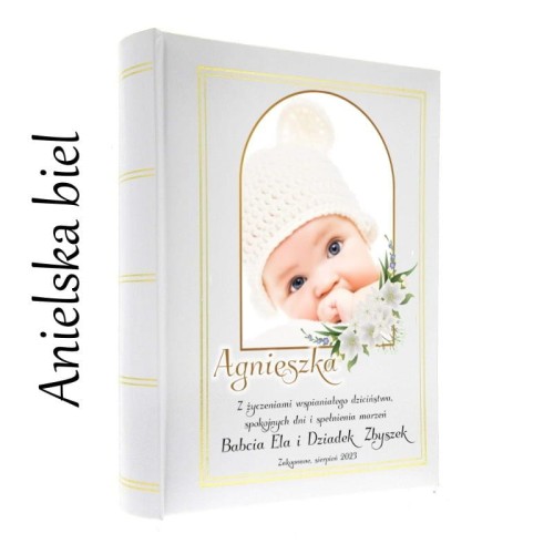 Pamiątkowy album na 36 zdjęć formatu 10 x 15cm - zdjęcie dziecka życzenia dedykacja