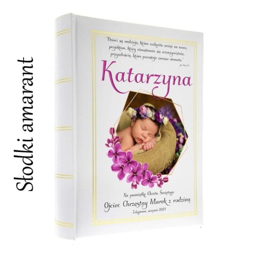 Pamiątkowy album na 36 zdjęć formatu 10 x 15cm - zdjęcie dziecka życzenia dedykacja