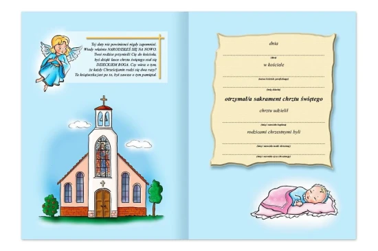 Pamiątka Chrztu Świętego WDS różowy