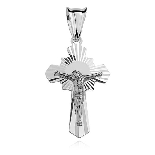 Srebrny krzyżyk z JEZUSEM łańcuszek pr. 925 DEDYKACJA - Pamiątka Prezent