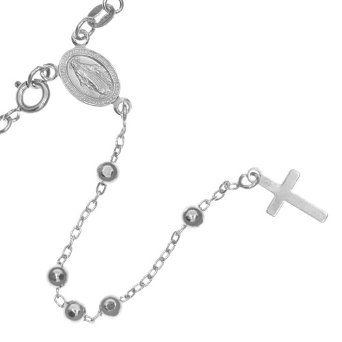 Różaniec srebrny - 5 dziesiątek diamentowany 3,0 mm srebro pr. 925 - 60cm